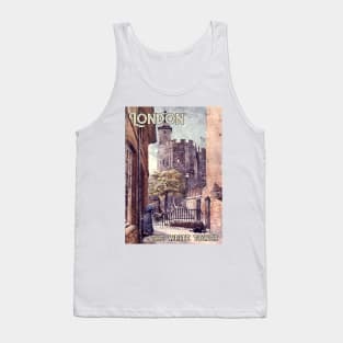 The White Tower, London, England - Travel Poster Design Tank Top